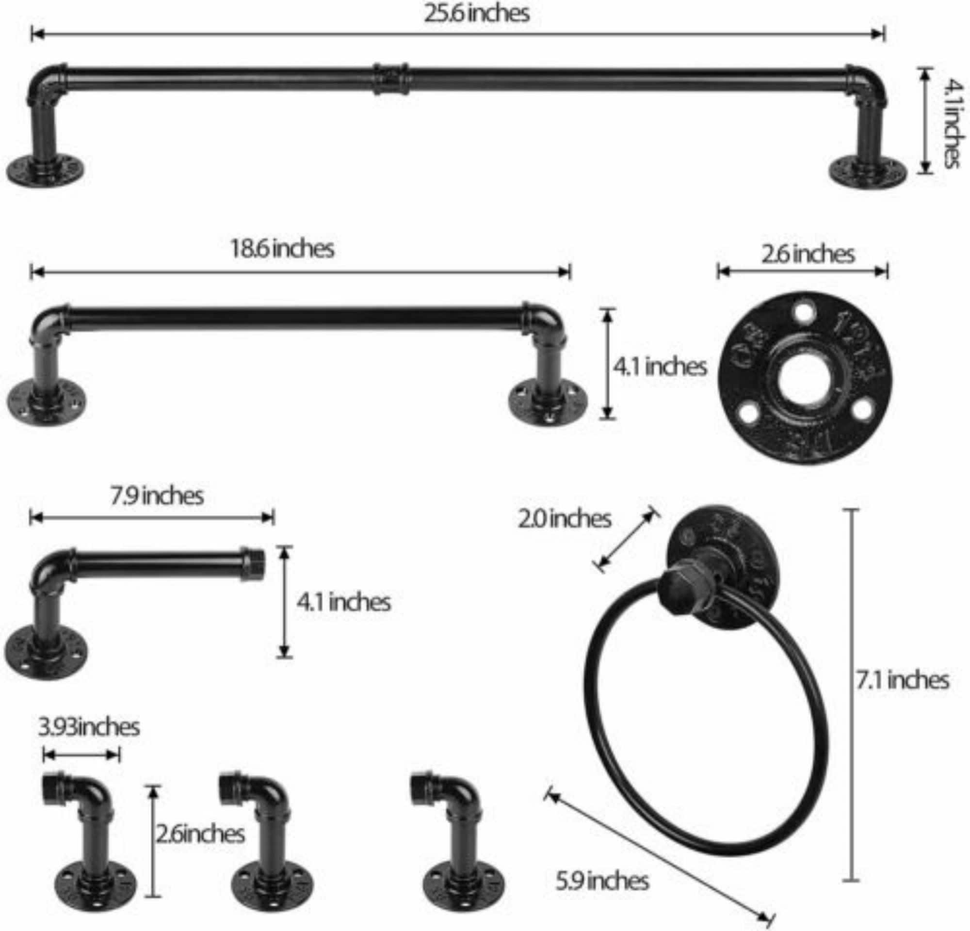 NEX™ 7-Piece Black Bathroom Hardware Set